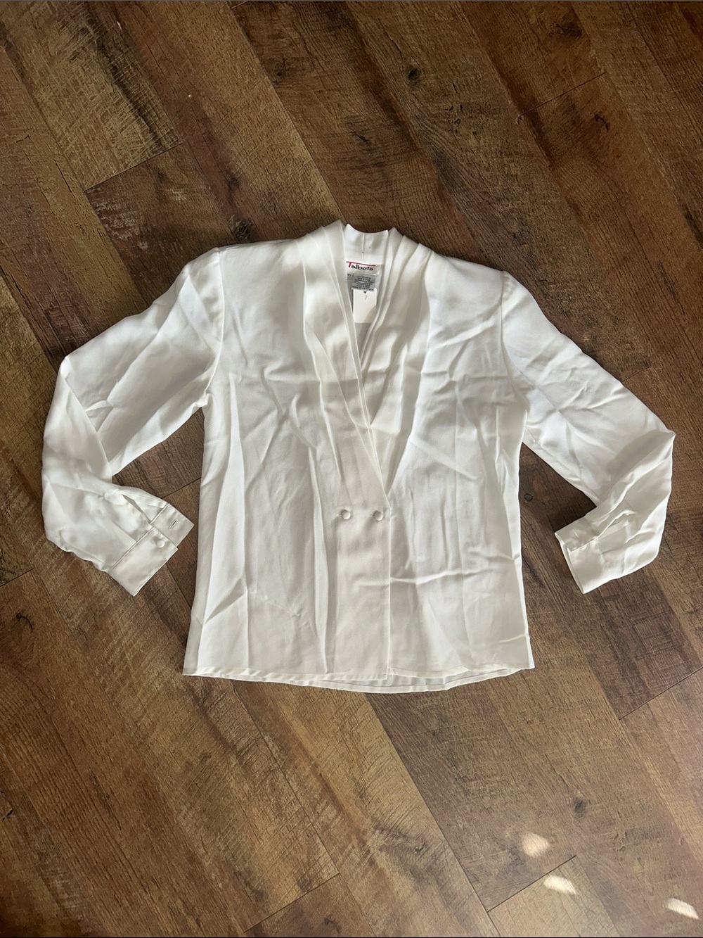 Talbots White Long Sleeve Blouse